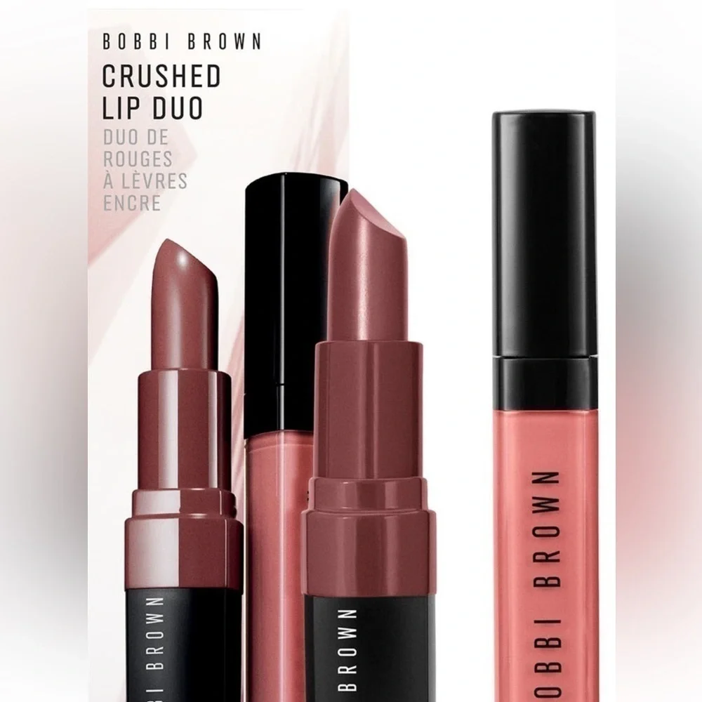 Bobbi Brown Crushed Lip Duo GIFT Set*Free Spirit & Telluride🆕2 FULL SIZED ITEMs